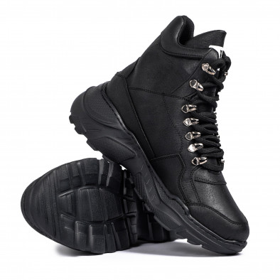 Ανδρικά μαύρα sneakers Trekking design 258915-01 tr131120-3 4