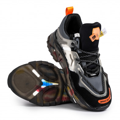 Ανδρικά πολύχρωμα sneakers με λεπτομέρειες σιλικόνης gr070921-53 4