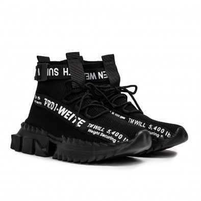 Ανδρικά μαύρα ψηλά sneakers Kiss GoGo it110521-2 3