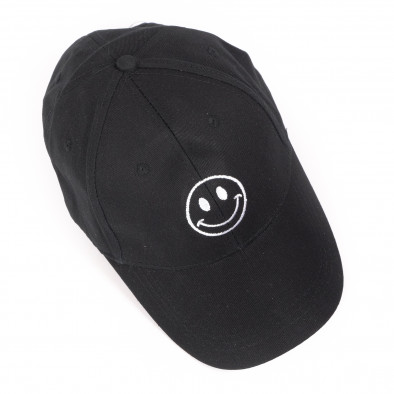 Ανδρικό μαύρο καπέλο μπέιζμπολ με emoticon gr110722-3 2