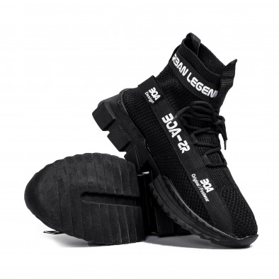 Ανδρικά μαύρα ψηλά sneakers Boa tr260221-1 4