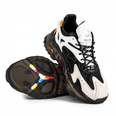Ανδρικά πολύχρωμα sneakers με λεπτομέρειες σιλικόνης gr070921-54 4