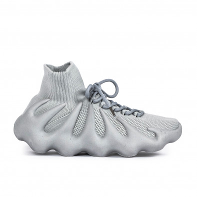 Ανδρικά γκρι sneakers κάλτσα Ultra flexible gr040222-14 2