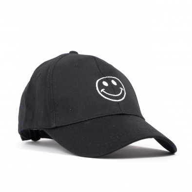 Ανδρικό μαύρο καπέλο μπέιζμπολ με emoticon gr110722-3 3
