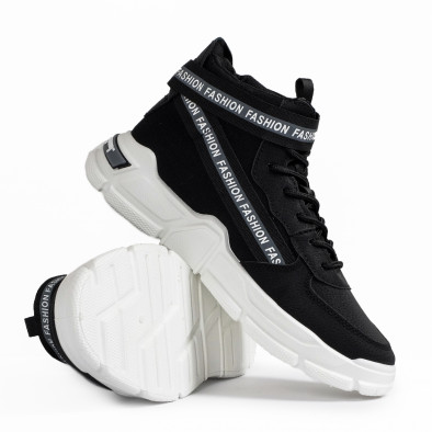 Ανδρικά μαύρα ψηλά sneakers Chunky gr020221-9 4