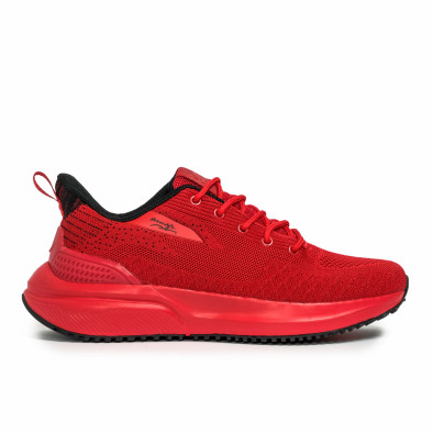 Ανδρικά κόκκινα sneakers σε υφή it090321-5 2