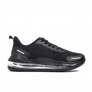 Ανδρικά μαύρα αθλητικά παπούτσια με σόλες αέρα SH162-1 it250722-5 2