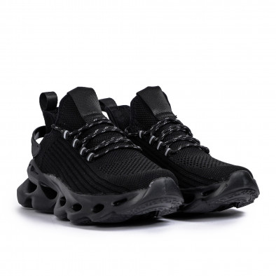 Ανδρικά All black αθλητικά παπούτσια σε υφή it261020-4 3