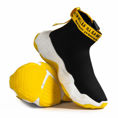 Ανδρικά μαύρα sneakers κάλτσα gr020221-18 5