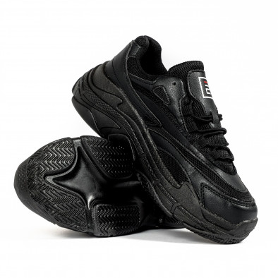 Ανδρικά μαύρα sneakers All black LS668 gr040222-22 4