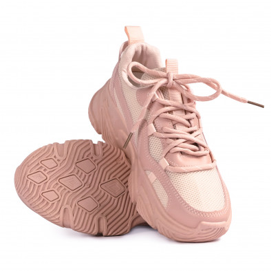 Γυναικεία ροζ Chunky sneakers με δίχτυ it110221-13 4