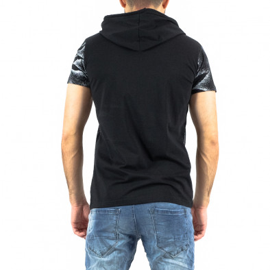 Ανδρική μαύρη κοντομάνικη μπλούζα Angelo Carpa it250322-8 3