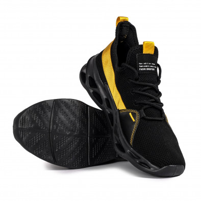 Ανδρικά μαύρα αθλητικά παπούτσια Chevron 222-1 it051021-2 4