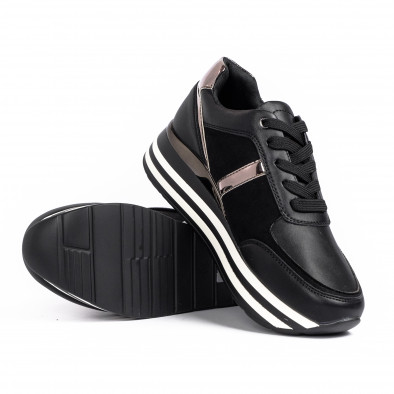 Γυναικεία μαύρα sneakers με συνδυασμό υλικών Martin Pescatore G0113-3 it100821-5 4