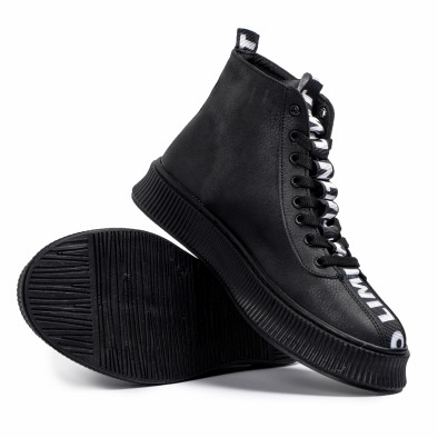 Ανδρικά ψηλά μαύρα sneakers tr181120-2 4