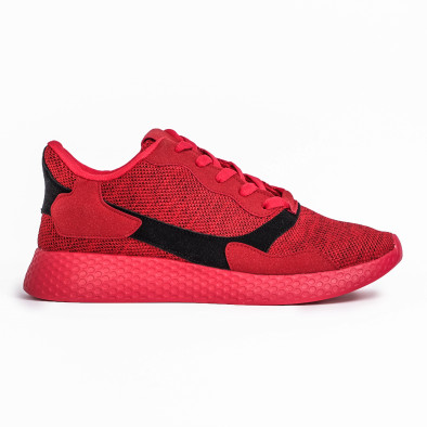 Ανδρικά κόκκινα μελάνζ αθλητικά παπούτσια it180820-2 2