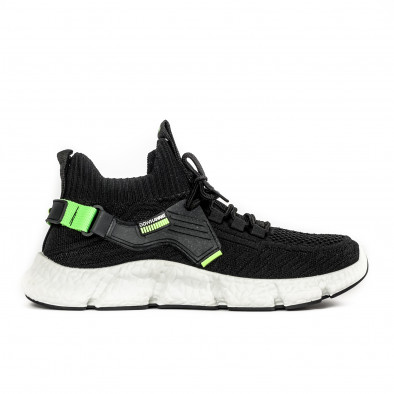 Ανδρικά μαύρα αθλητικά παπούτσια κάλτσα YJ-999 gr040222-24 2