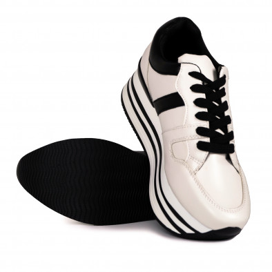 Γυναικεία λευκά sneakers με πλατφόρμα it100821-2 4