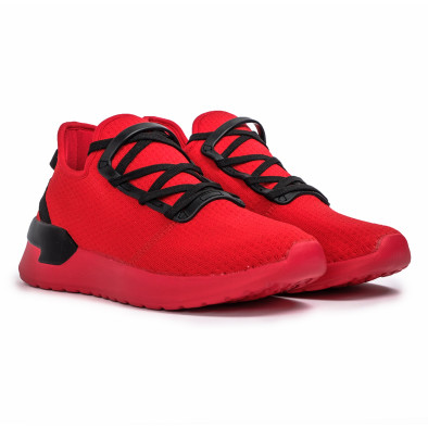 Ανδρικά κόκκινα sneakers κάλτσα Lace detail it260620-11 3