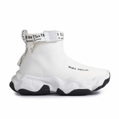 Ανδρικά λευκά sneakers κάλτσα gr020221-19 2