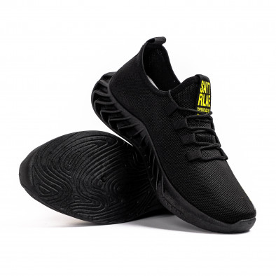 Ανδρικά μαύρα sneakers Black & Yellow gr080621-6 4
