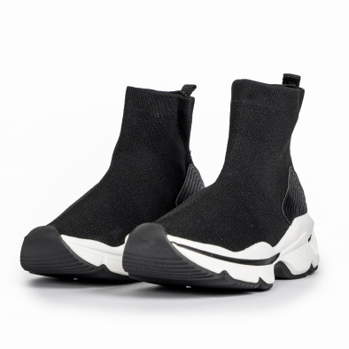 Γυναικεία μαύρα αθλητικά παπούτσια τύπου κάλτσα it280820-5 3