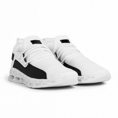 Ανδρικά λευκά αθλητικά παπούτσια κάλτσα με λάστιχο it180820-3 4