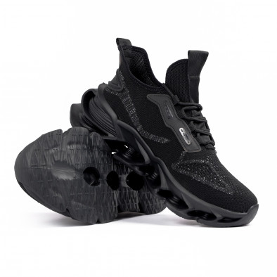 Ανδρικά μαύρα μελάνζ αθλητικά παπούτσια Bolt  Kiss GoGo 228-5 it170522-13 4
