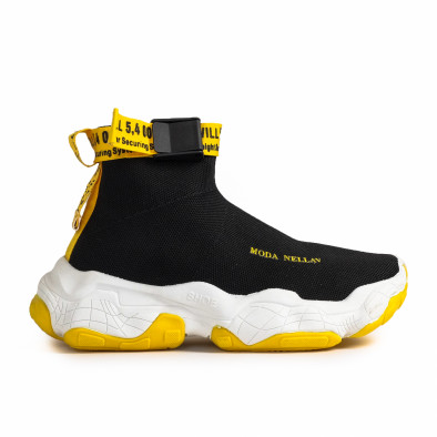 Ανδρικά μαύρα sneakers κάλτσα gr020221-18 2