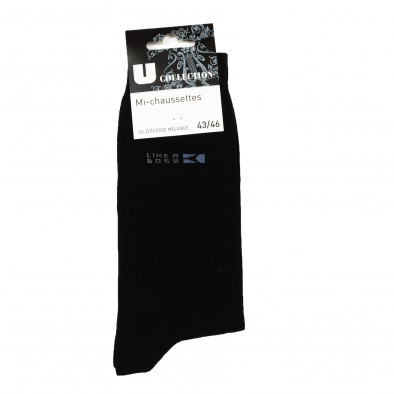 Ανδρικές βαμβακερές κάλτσες μαύρες 1 ζευγάρι il161220-43 2