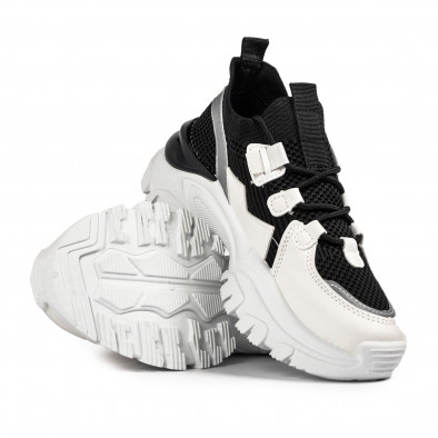 Γυναικεία Sneakers Κάλτσα Chunky σε μαύρο και άσπρο Simius CT8731 it220322-18 4