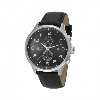 Ανδρικό ρολόι Esprit Quartz Chronograph Black Dial Black Leather 
