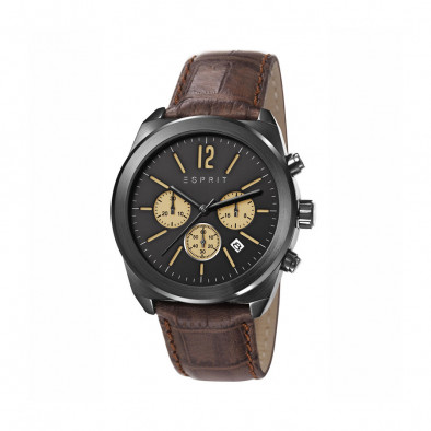 Ανδρικό ρολόι Esprit Black Dial Brown Leather 