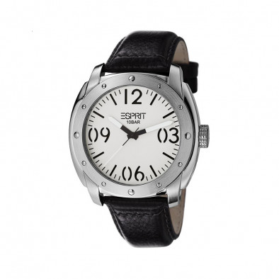 Ανδρικό ρολόι Esprit White Dial Black Leather