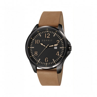 Ανδρικό ρολόι Esprit Black Dial Brown Leather Quartz 