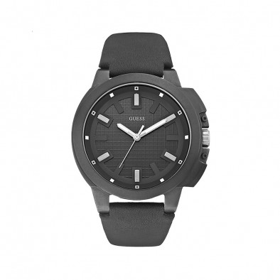 Ανδρικό ρολόι Guess leather strap watch W0382G1