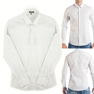 Ανδρικό λευκό πουκάμισο Leeyo il200224-40 2