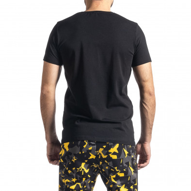 Ανδρική μαύρη κοντομάνικη μπλούζα Lagos tr010221-20 3