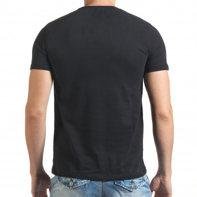 Ανδρική μαύρη κοντομάνικη μπλούζα Just Relax il140416-27 3