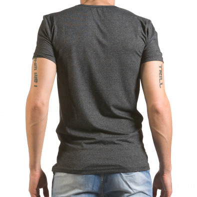 Ανδρική γκρι κοντομάνικη μπλούζα Madmext tsf060416-6 3