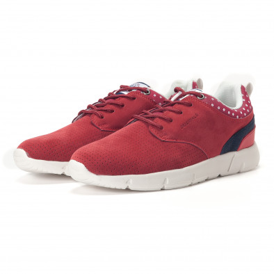 Ανδρικά κόκκινα αθλητικά παπούτσια Montefiori MF826R it250118-21 2