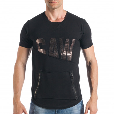 Ανδρική μαύρη κοντομάνικη μπλούζα SAW tsf290318-40 2