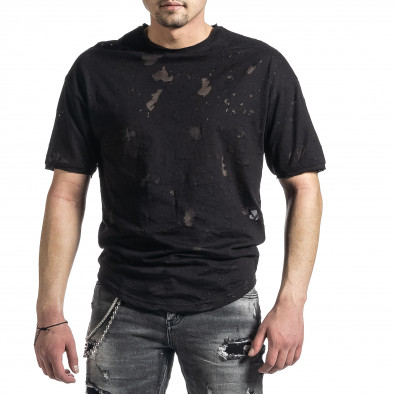 Ανδρική μαύρη κοντομάνικη μπλούζα Breezy tr270221-49 2