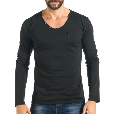 Ανδρική μαύρη μπλούζα Ricky Rich it301017-90 2