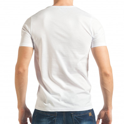 Ανδρική λευκή κοντομάνικη μπλούζα Delmaro tsf020218-34 3
