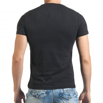 Ανδρική μαύρη κοντομάνικη μπλούζα Just Relax il140416-23 3