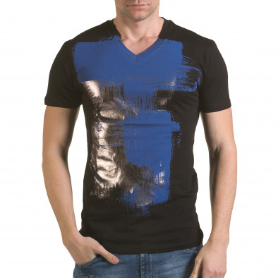 Ανδρική μαύρη κοντομάνικη μπλούζα SAW il170216-42 2
