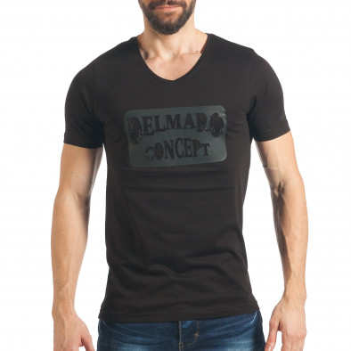 Ανδρική μαύρη κοντομάνικη μπλούζα Delmaro tsf020218-38 2