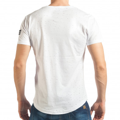 Ανδρική λευκή κοντομάνικη μπλούζα Madmext tsf020218-45 3