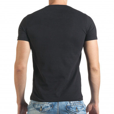 Ανδρική μαύρη κοντομάνικη μπλούζα Just Relax il140416-30 3